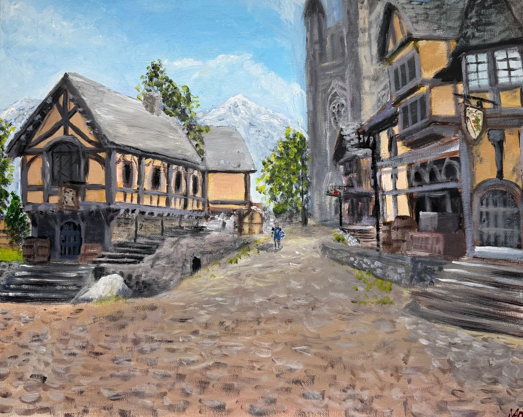 Dipinti: Mittelalterliche Gasse Gemälde 40x50cm – Nuovo e nell'imballaggio originale da Pfäffikon SZ venduto da Andrei_Moro_Kunst