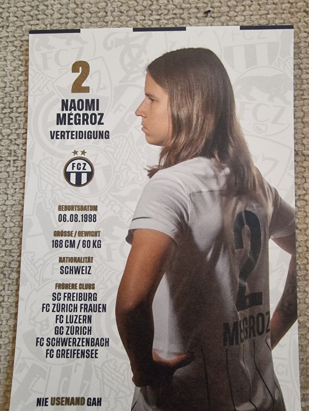 Signierte Karte Naomi Megroz FCZ (Neu (gemäss Beschreibung)) in ...