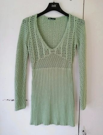 Robe Zara verte en chenille - Taille S - État impeccable!