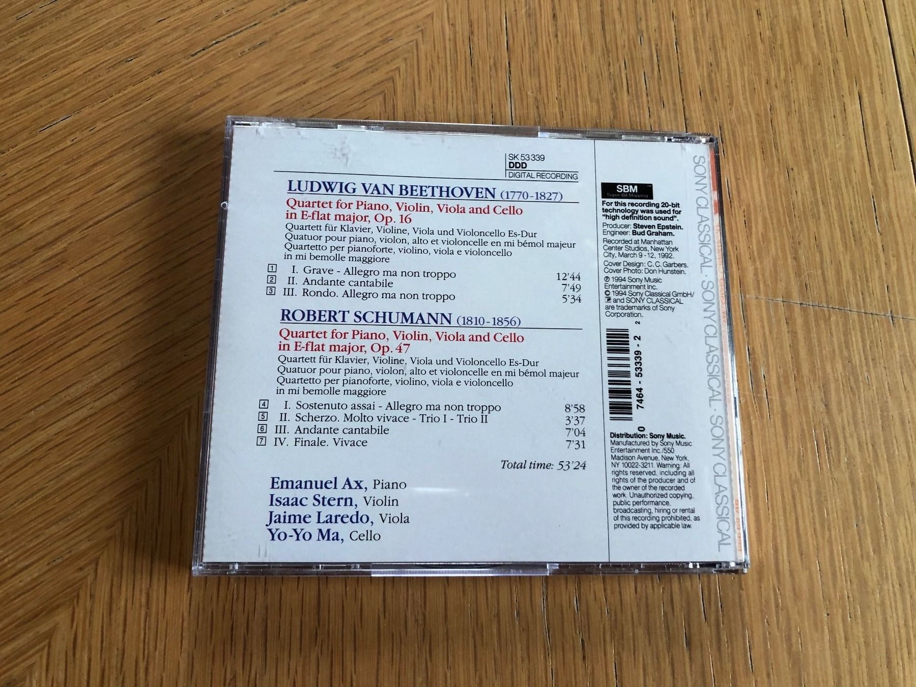 CDs: Beethoven Schumann Piano Quartets CD Emanuel Ax Stern Ma – Gebraucht aus Schübelbach von Dolly990_2 2