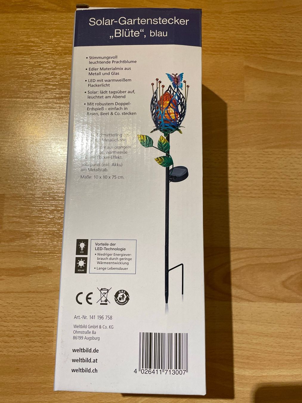 Tutte le decorazioni: Solar-Gartenstecker "Blüte", blau – Nuovo e nell'imballaggio originale da Klingnau venduto da buechi21 1
