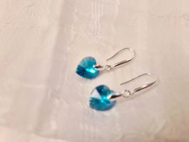 Handgemachte ohrringe aus swarovski ❤️ 10mm Blue Zirkon