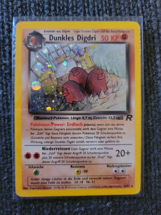 Pokemon Team Rocket Dunkles Digdri Ex Holo Vintage Base Set (Gebraucht ...