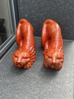Vintage dekorative Löwenfiguren aus Terrakotta! Unterschreib