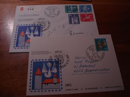 Tag der Briefmarke 1965, Bulle,  Brief + Karte, gelaufe
