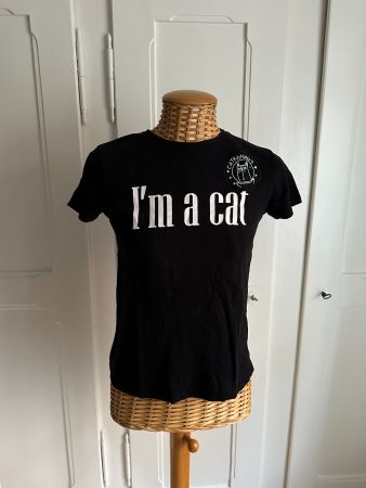 BERSHKA - T-Shirt schwarz "I'm a cat" XS