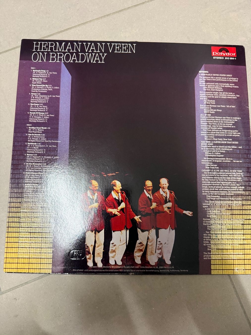 Vinyles: Schallplatte / Van Veen / on Broadway – D'occasion à Freidorf TG par sarotiko 1
