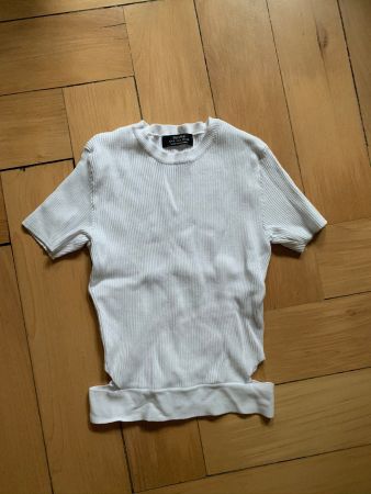 BERSHKA - Rippenshirt weiss XS