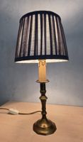 Tischlampe mit Messingfuss und Schirm Höhe 41,5 cm
