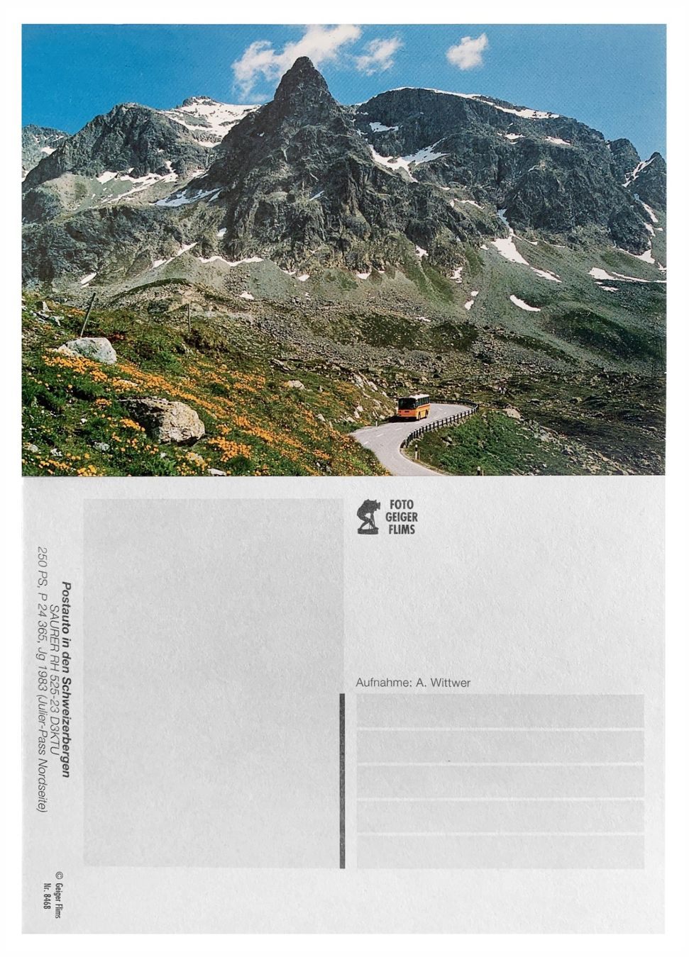 Cartoline postali: Julier Pass Bivio Surses Engadin Postauto Saurer RH525-23 – Nuovo (secondo la descrizione) da Bern venduto da AWiBe