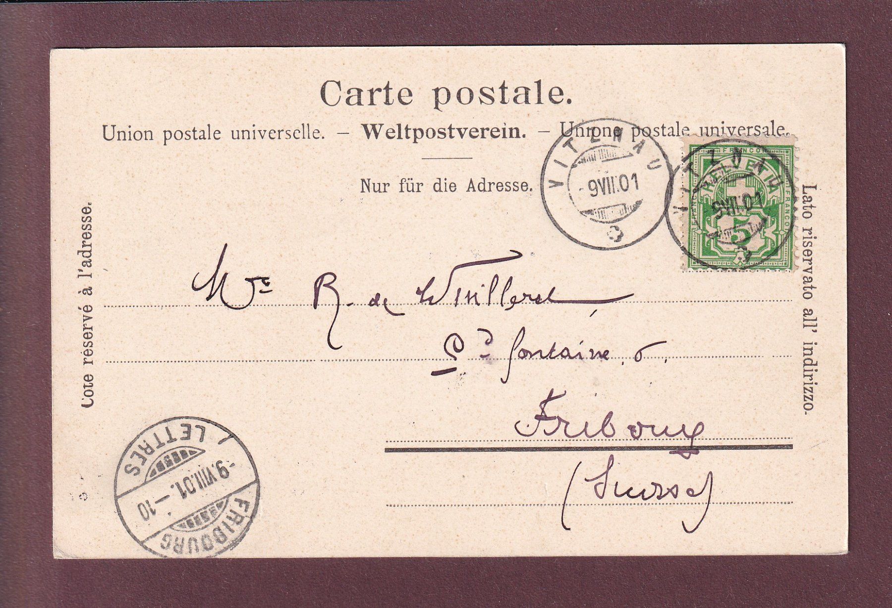 Ansichtskarten: VITZNAU - Buochserhorn - 1901 – Gebraucht aus Pully von nicecards 1
