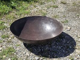 Feuerschale, Blumenschale, Halbkugel aus Stahl, D80 cm
