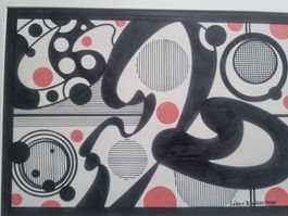 EDGAR BALTENSPERGER ORIGINAL ACRYL SIGNIERT MIT PASSEPARTOUT