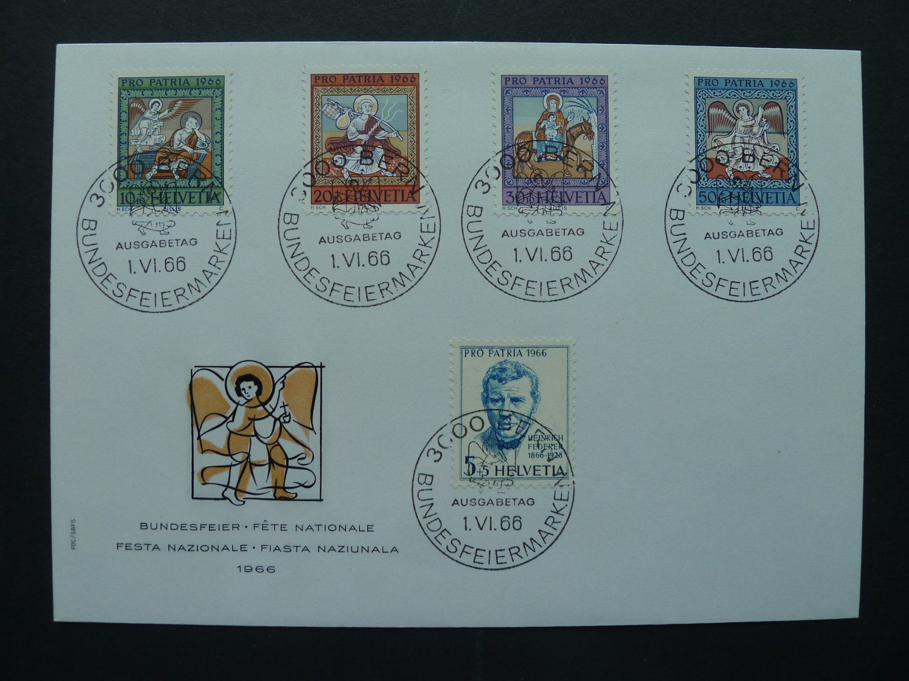 Tutti i francobolli: 1966 Nr. B128-B132 auf FDC – Usato da Dagmersellen venduto da wyss1982