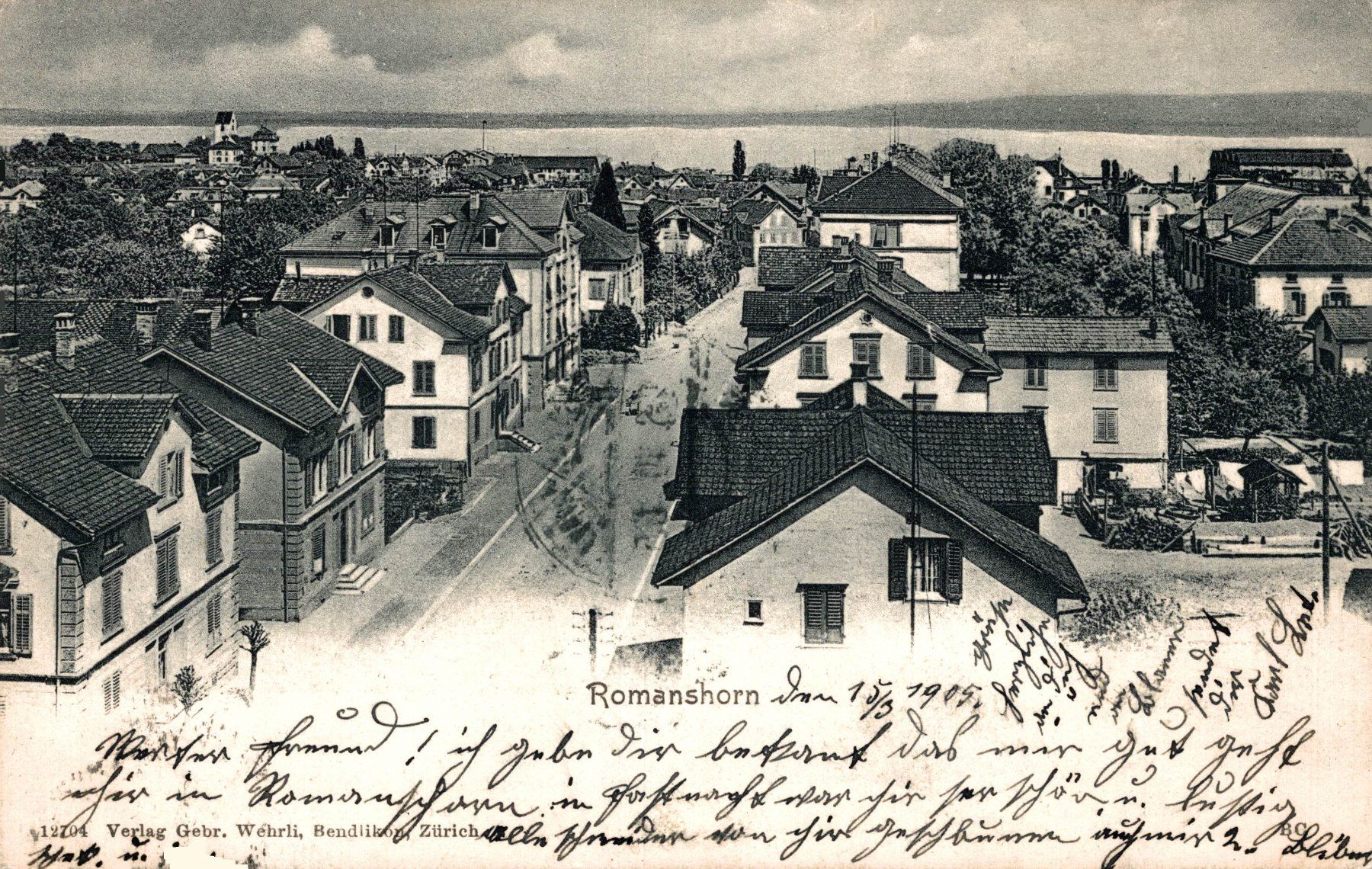 Cartoline postali: Romanshorn. Blick zum Bodensee – Usato da Bronschhofen venduto da Astore