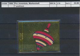 1986 Pro Juventute, Markenheftchen, ** postfrisch