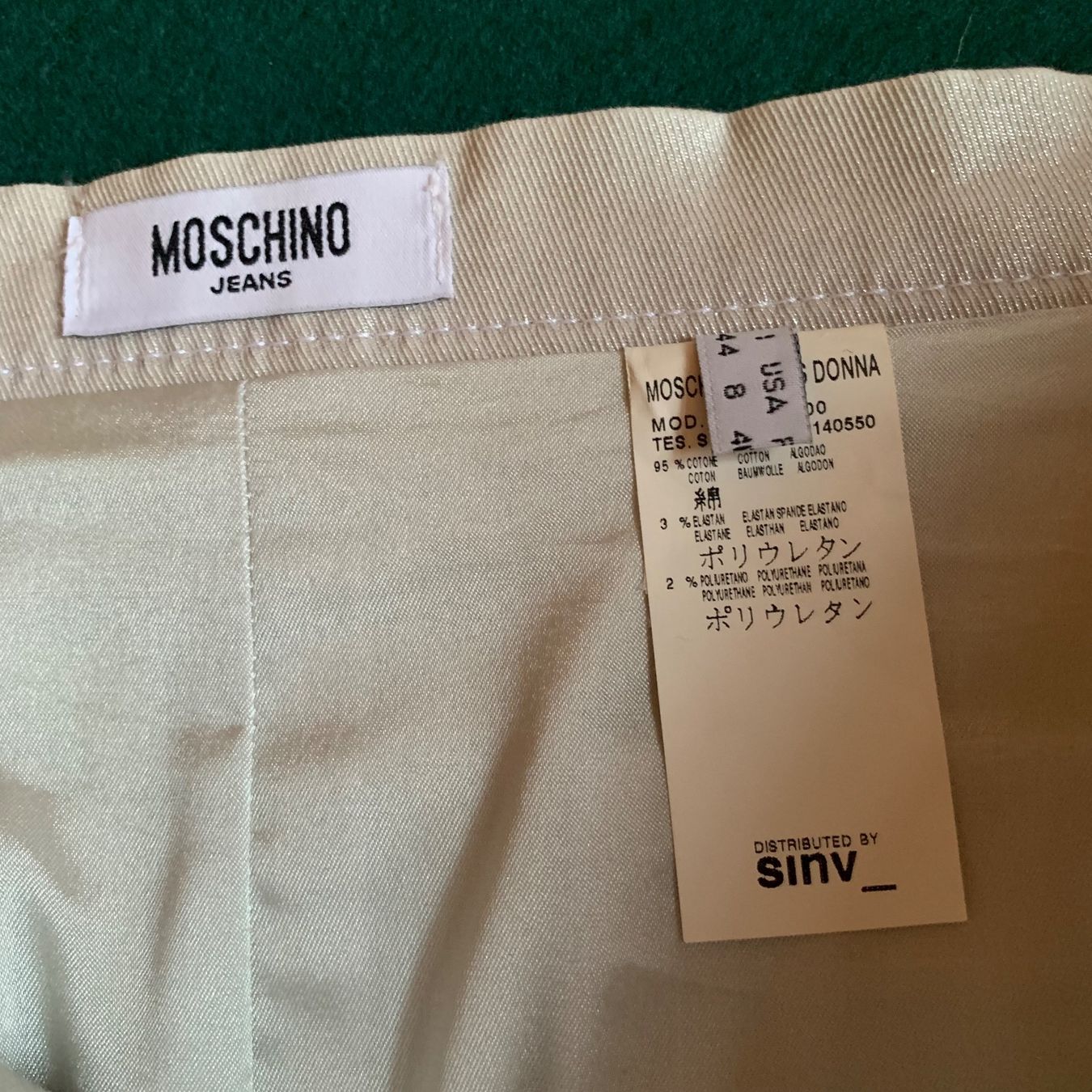 Moschino Röcke: MOSCHINO Silber metallic Jeans Rock Gr. 44IT – Gebraucht aus Interlaken von Bona55 4