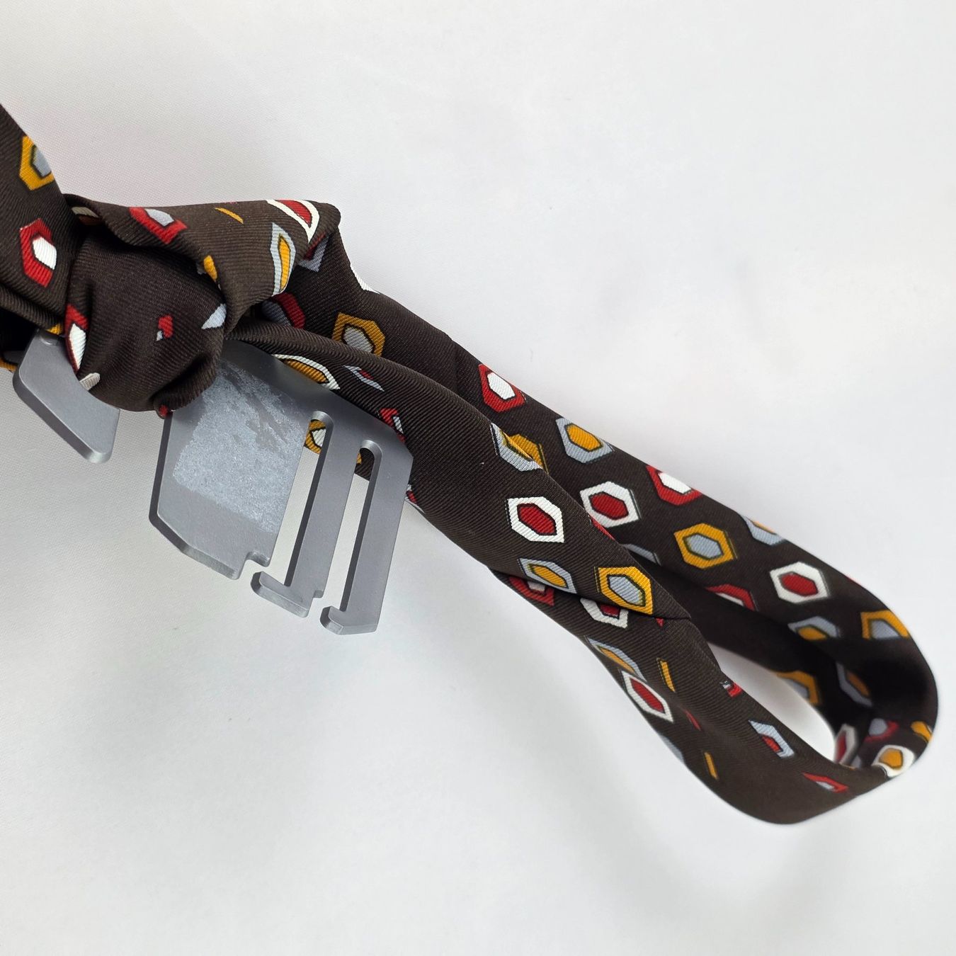 Cravatte: Braune Polyester Krawatte Retro Muster – Usato da Wald ZH venduto da Martin79 1
