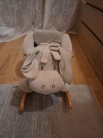 Schaukelpferd Plüschtier beige mit Sitz guter Zustand