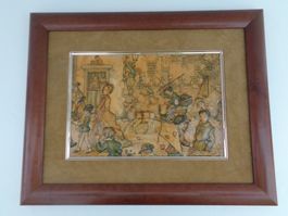 Anton Pieck 3D Relief Bild - Strassenszene - Vintage 60er J.