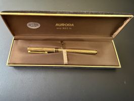 Exceptionnel Stylo-Plume AURORA en Or 8K - Étui d'Origine