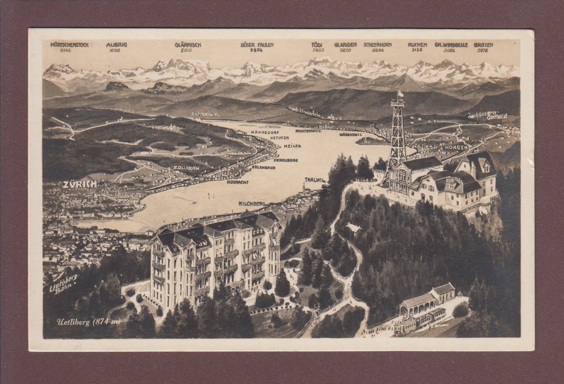 Cartoline postali: UETLIBERG - 1926 – Usato da Pully venduto da nicecards