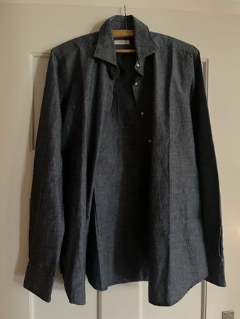 Glanshirt Hemd dunkelblau Grösse 40 15 3/4 guter Zustand