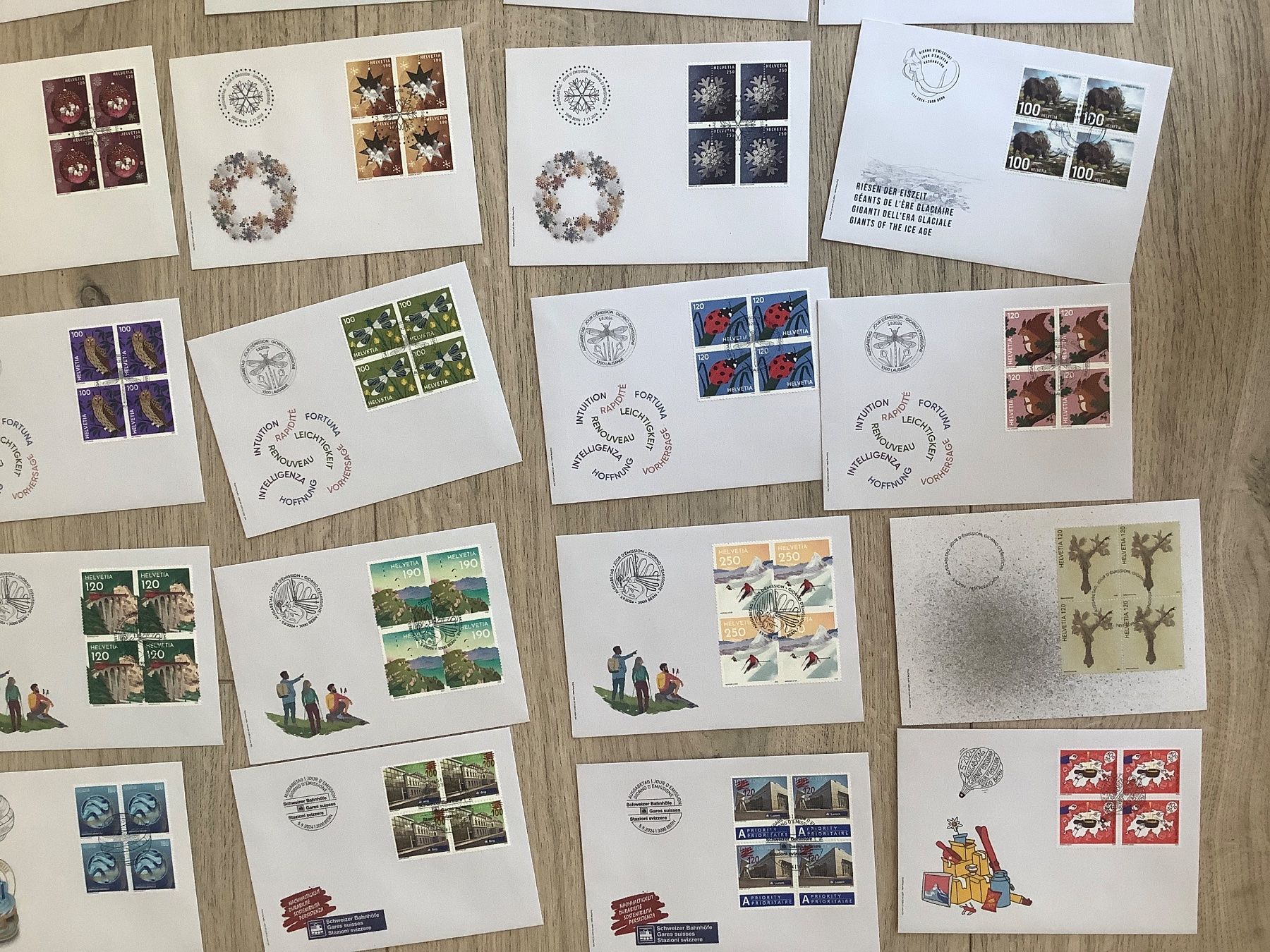 Tutti i francobolli: 50 FDC Schweiz 2024 Viererblockserien – Usato da St. Gallen venduto da herbrig2 6