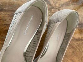 Damen Schuhe Wildleder Grösse 38 mit Absatz - beige