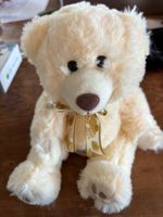 Plüschtier Teddybär creme mit Schleife - NEU