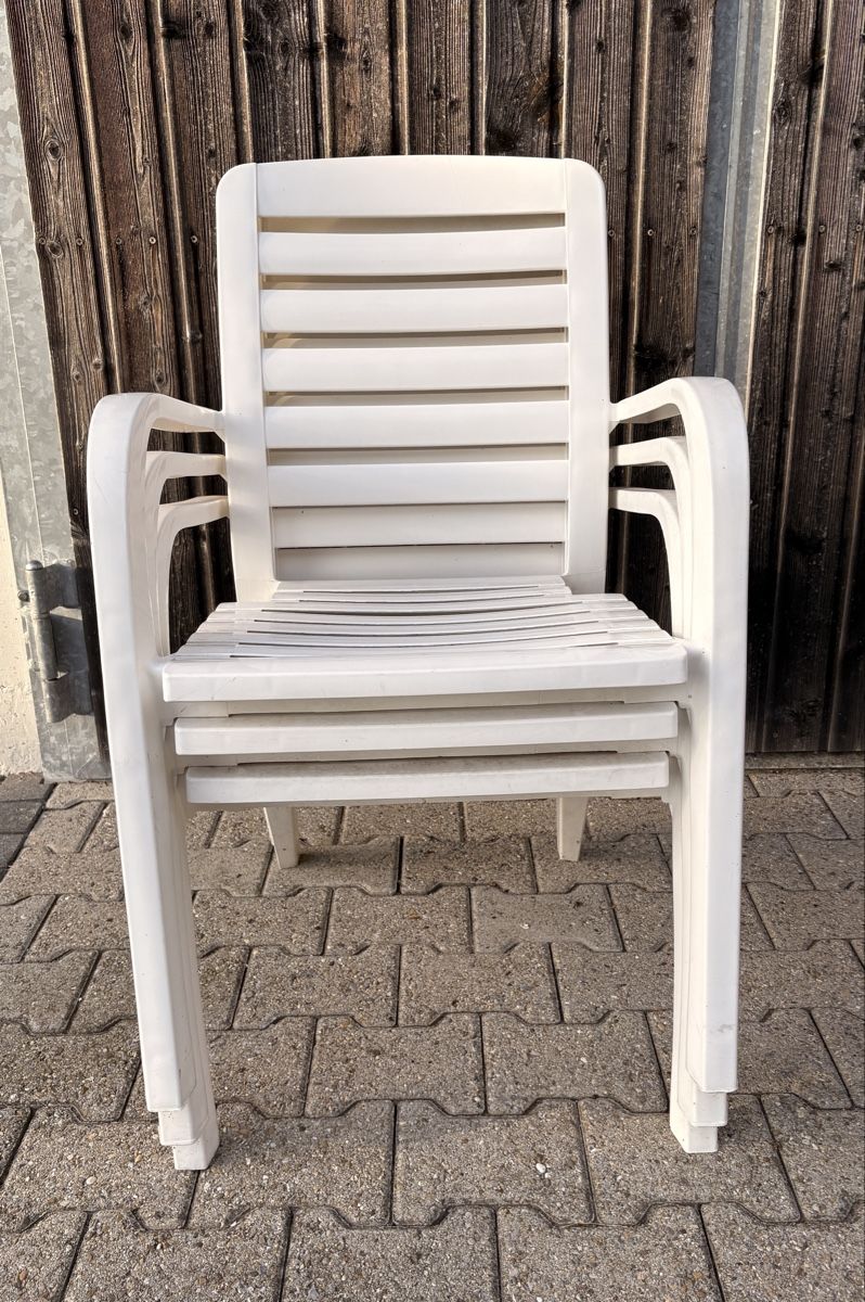 Sedie: Gartenstühle weiss Kunststoff 3 Stk. – Usato da Morschach venduto da Butterbrot9000 1