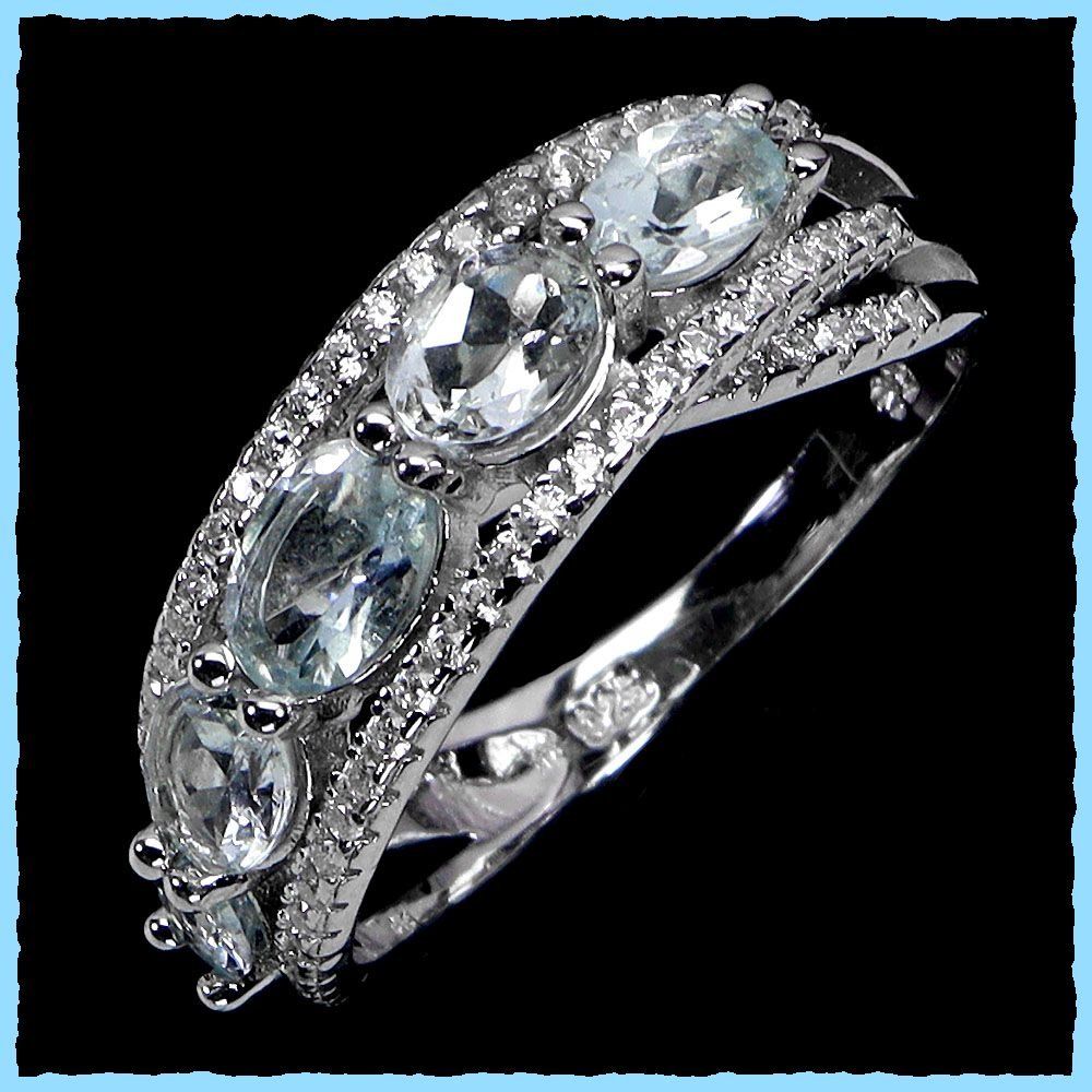 Anelli: ♛ Aquamarin 925 Silberring – Nuovo e nell'imballaggio originale da Oberglatt ZH venduto da Hot-Spot
