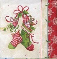 Serviette weihnachtssocken 25x25 (w271)