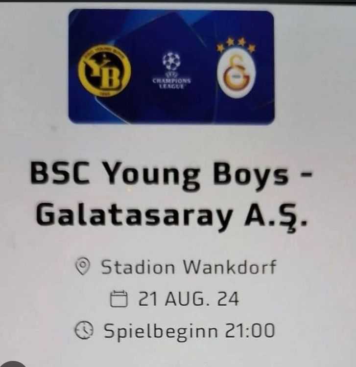 2x YB vs. Galatasaray Tickets, C2 Balkon (Gästesektor) Kaufen auf Ricardo
