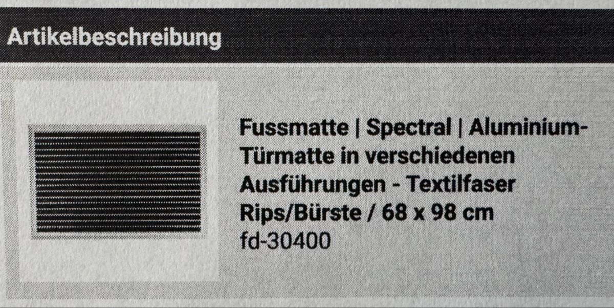 Tappetini fitness: Fussmatte - Türmatte in Alurahmen – Nuovo (secondo la descrizione) da Oberhasli venduto da kines69 4