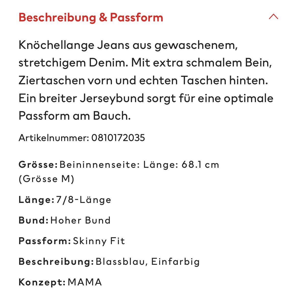Jeans: Mama Skinny Ankle Jeans – Neuf (Voir description) à Sursee par Alyel 3