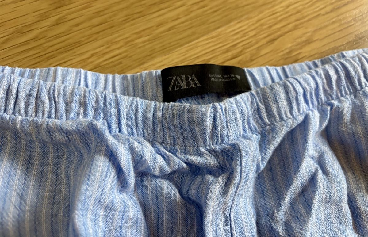 Zara Pantaloni: Zara Hose, Sommerhose, blau gestreift – Usato da Baden venduto da Tiffany6878 3