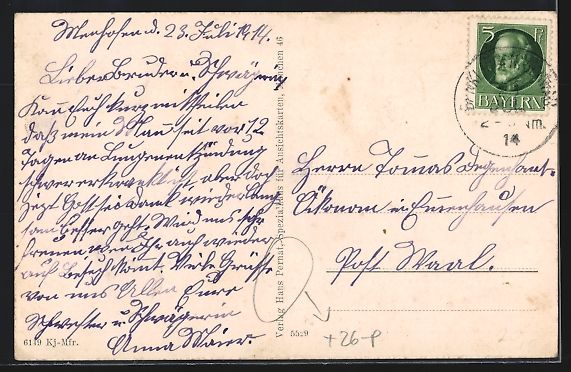 Cartoline postali: sign. Hans Pernat: Denklingen / Landsber – Usato da Berlin venduto da bartko-reher 1