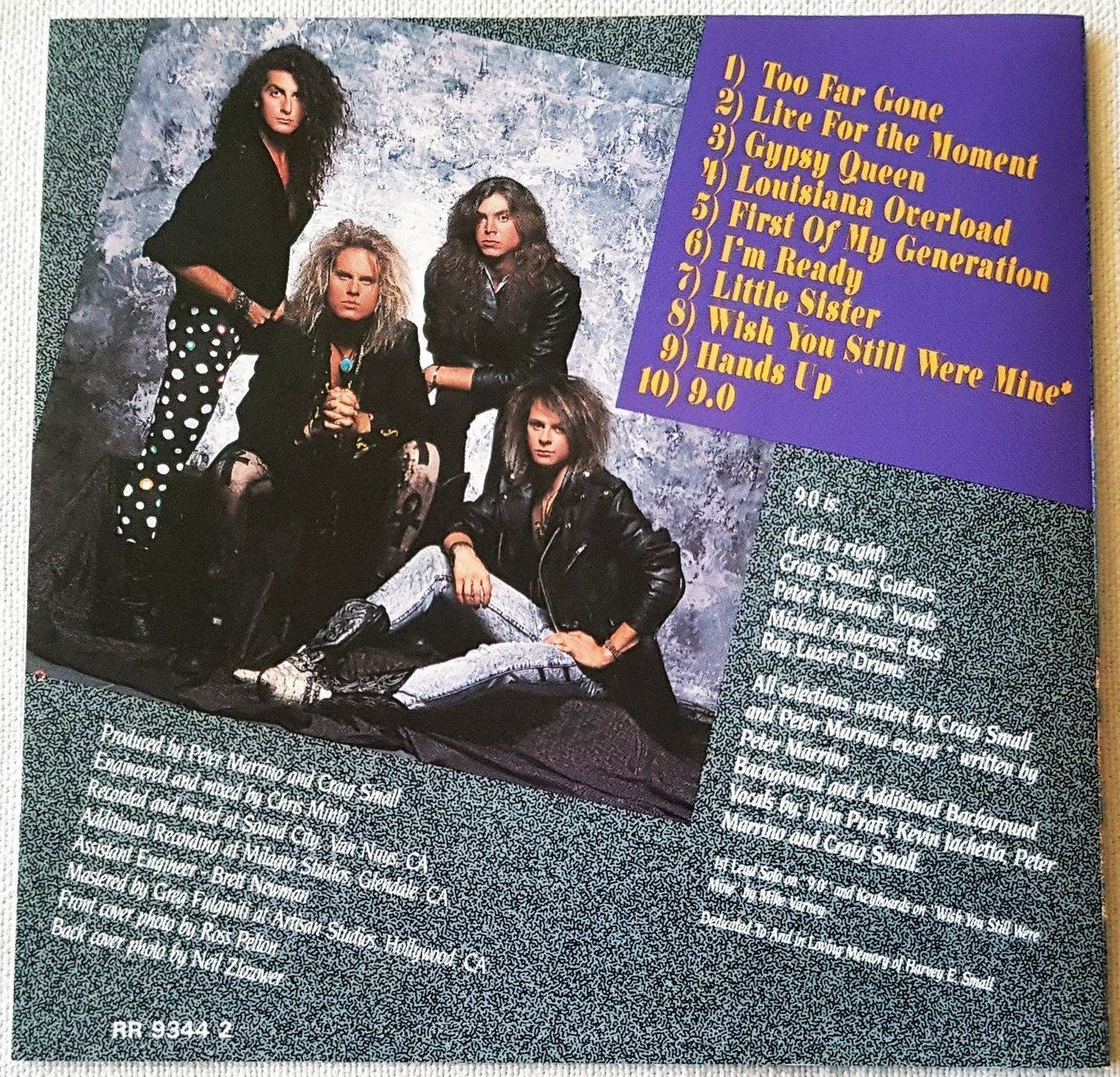 CD: 9.0 – Too Far Gone - 1990 - First Press - Roadrunner – Usato da Uster venduto da Zardodel 5