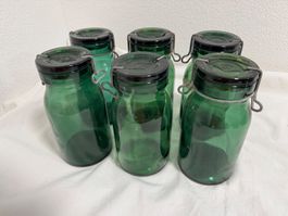 6 x 0.75 Liter Einmachgläser Bülacher,Dekor,Vasen
