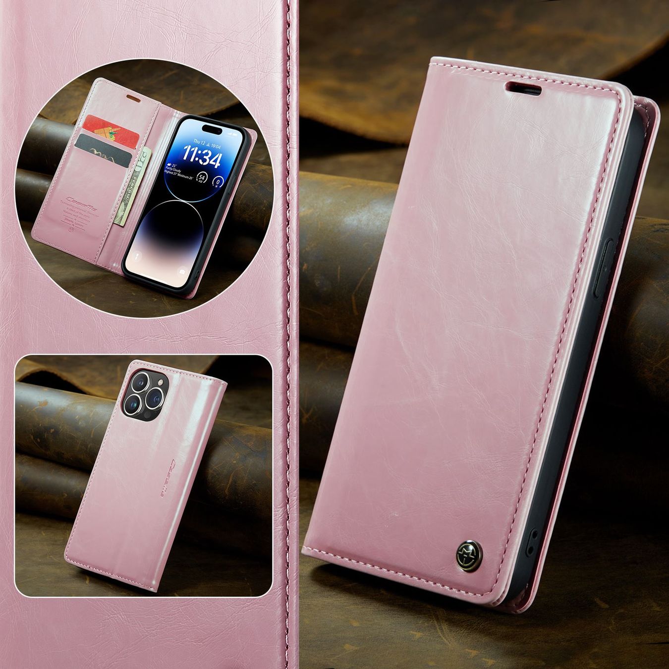 Cover & Protezioni schermo: CaseMe iPhone 14 Pro Leder Luxus Case – Nuovo e nell'imballaggio originale da Zürich venduto da Store-247 2