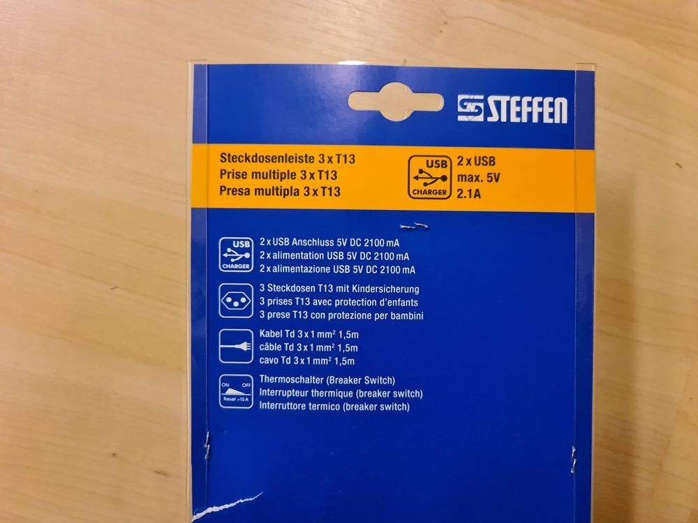 Spine: neue Steffen Steckdosenleiste 3xT13+2xUSB ab 1.- – Nuovo e nell'imballaggio originale da KRINAU venduto da Mio_Liqstyle 3
