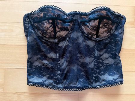 Neues Bustier SHEIN Schwarz, beige gefüttert Groesse XS 34