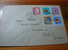 Satzbrief Pro Juventute 1952, o Zürich Oberstrasse, gelaufen