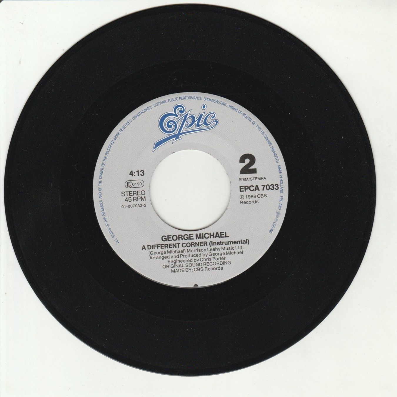 Dischi in vinile: George Michael - A Different corner 7" Vinyl 1986 – Usato da Tübach venduto da JamesStone 3