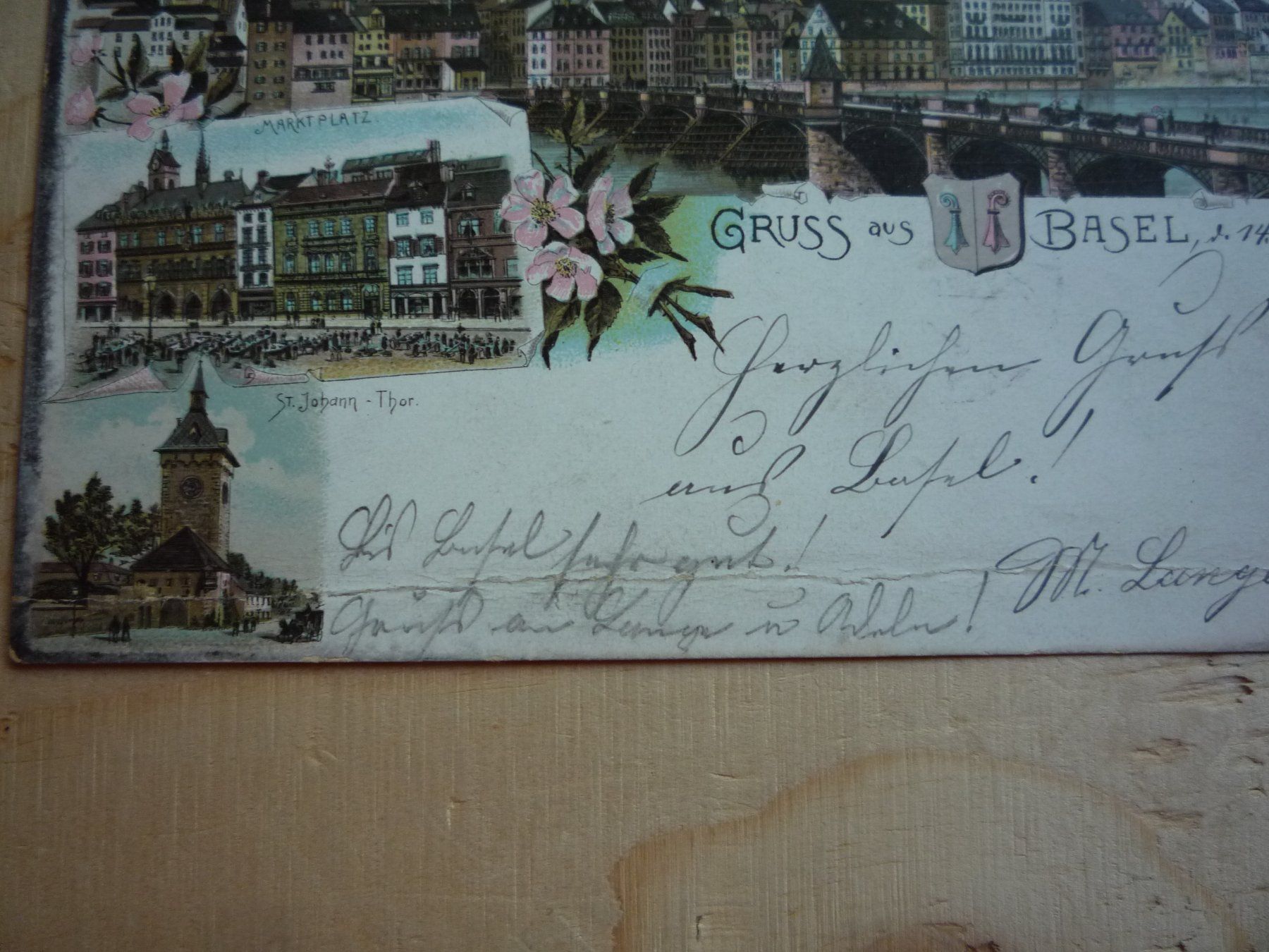 Cartoline postali: Gruss aus Basel, Litho, 14.IV.97 – Usato da Rieden SG venduto da Brockehuesli 2