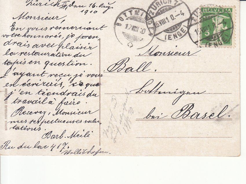 Cartoline postali: Zürichhorn 1910 – Usato da Bürglen TG venduto da StampGraf 1