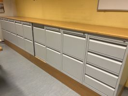 Regal Metall mit Holztischplatte Büro Lager