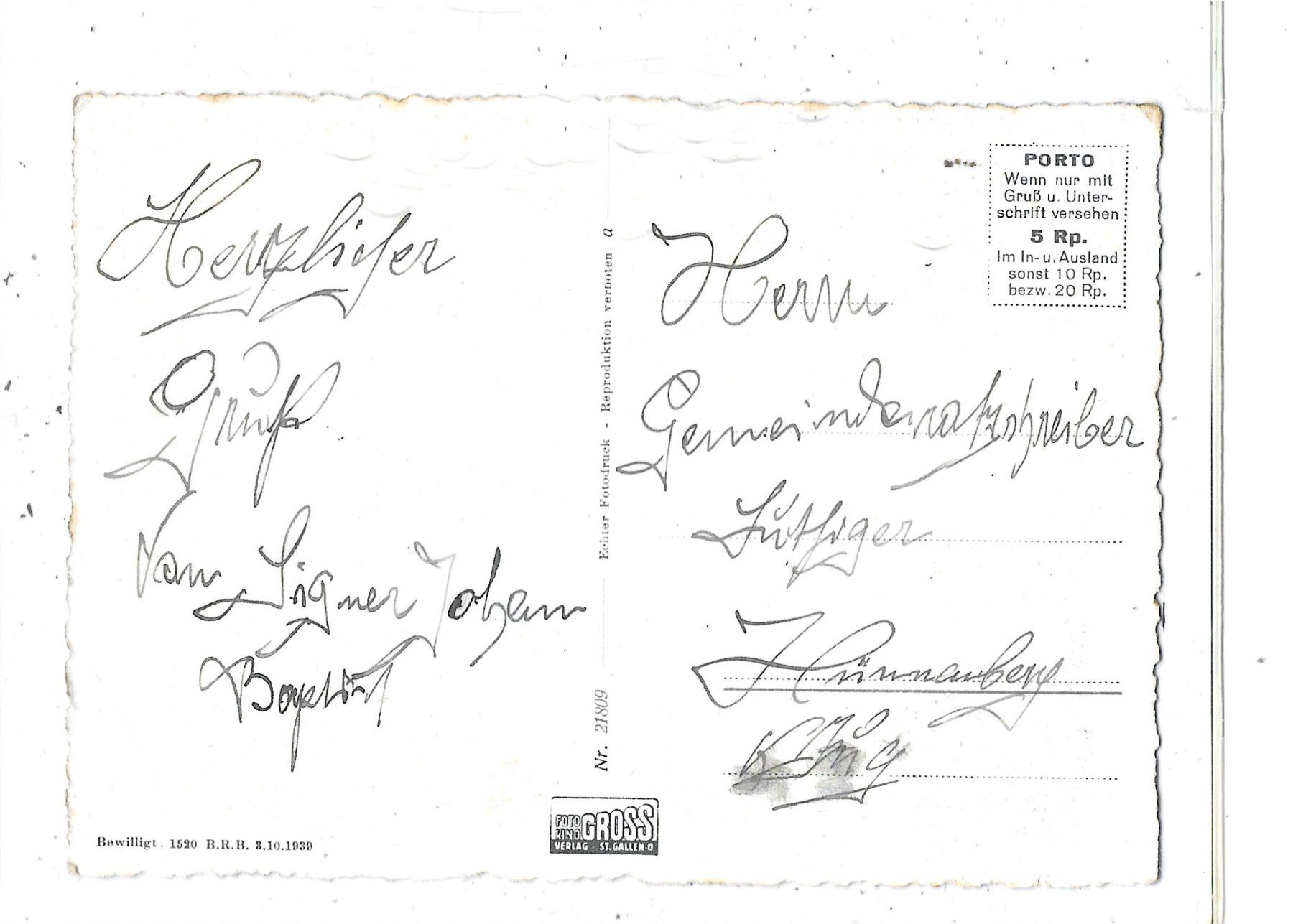 Cartoline postali: TG Sirnach – Usato da Schocherswil venduto da Wilare 1