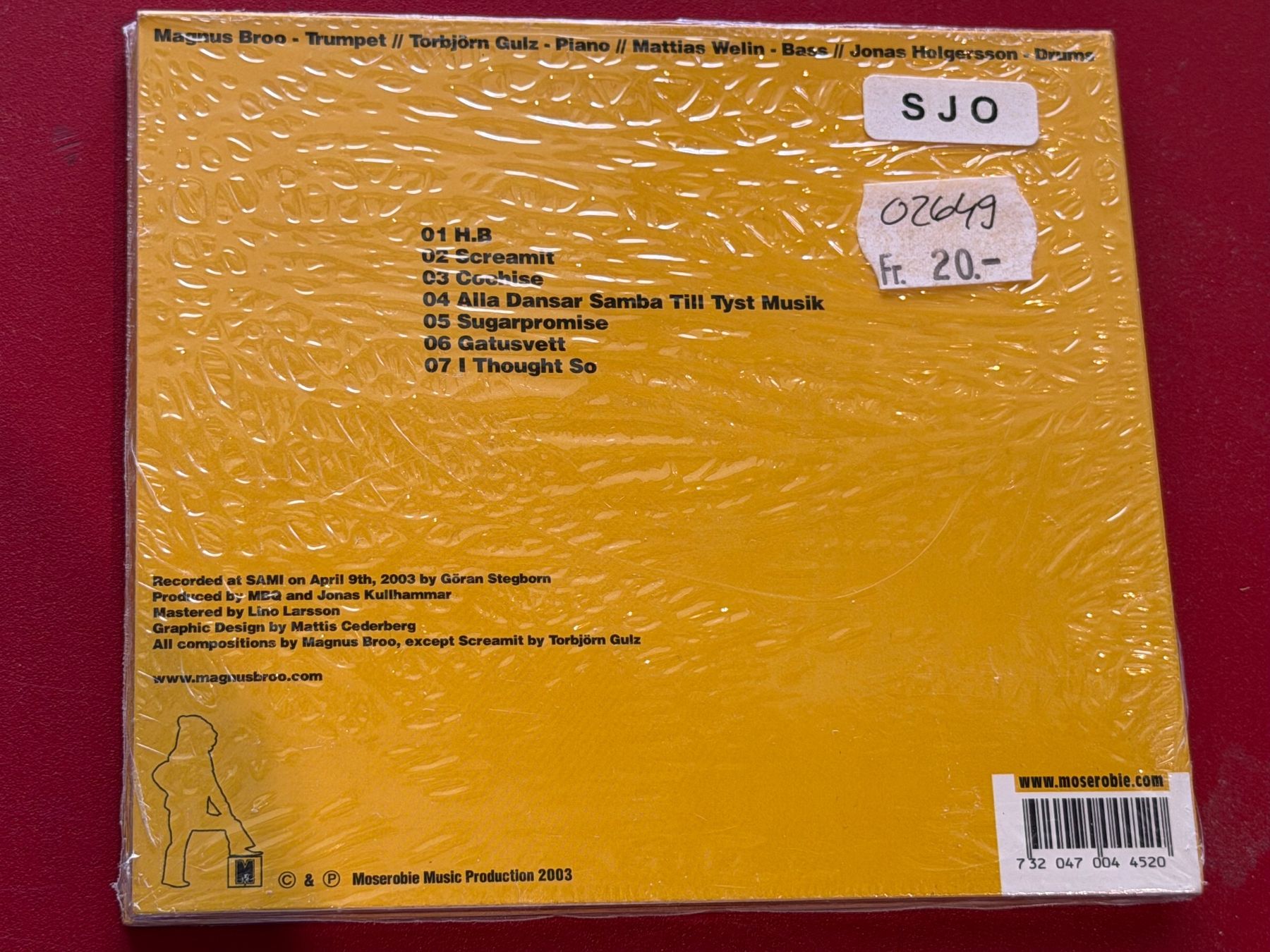 CD: Magnus Broo Quartet - Sugarpromise - HF41BS – Nuovo e nell'imballaggio originale da Küsnacht ZH venduto da JazzRecords 1